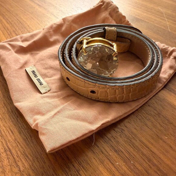 Miu Miu - NWOT - crystal embellished crocodile belt - Size Small
